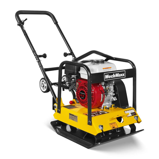 Honda GX160 Vibratory Plate Compactor with Wheel Kit, 3600 lb Centrifugal Force for Soil, Gravel, Asphalt and Paver Base, PC90H