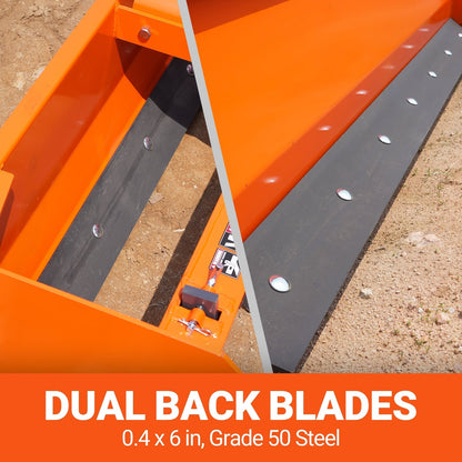 84" Box Blade Scraper with 7 Shanks 3 Point Hitch Tractor Attachment,  BB84