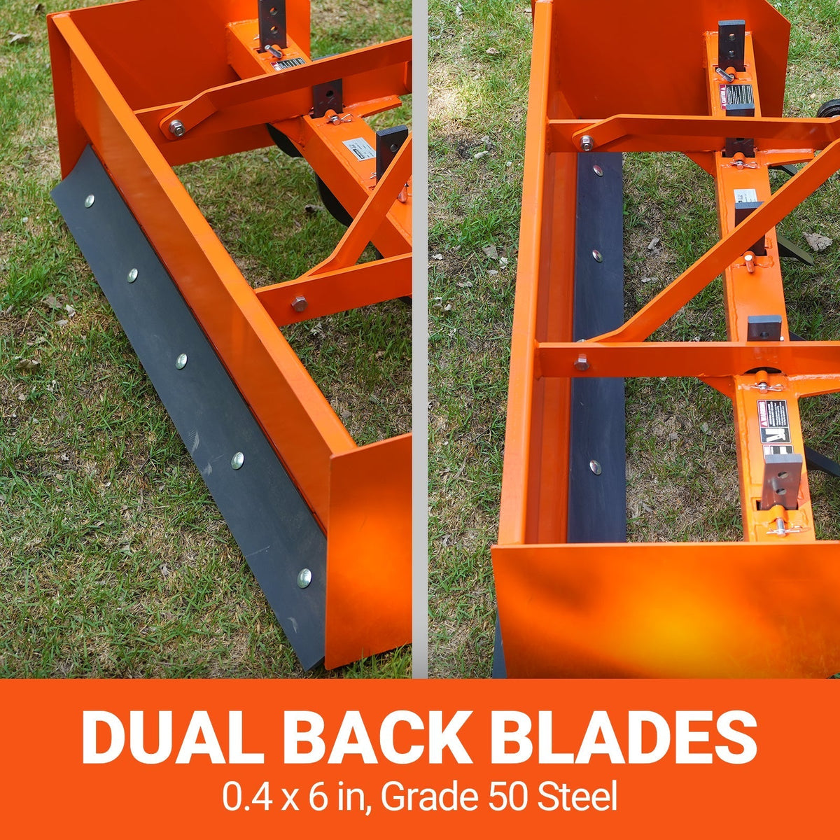 60" Box Blade Scraper with 5 Shanks 3 Point Hitch Tractor Attachment,  BB60