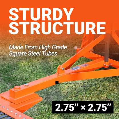 72" Landscape Rake with 36 Tines 3 Point Hitch Tractor Attachment,  LR72
