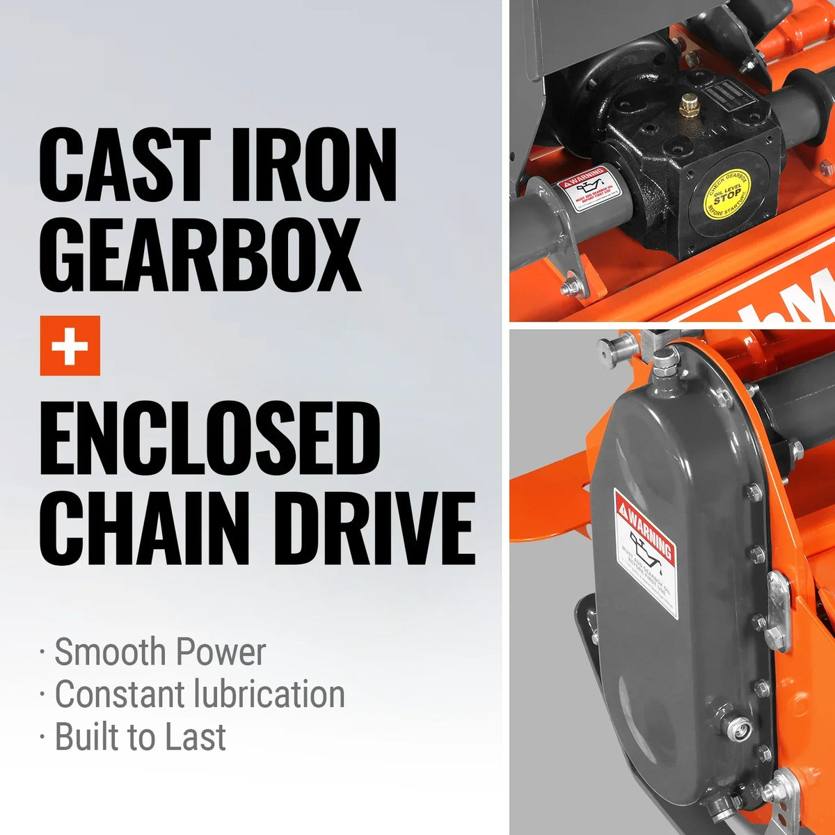 45 in Rotary Tiller,  3 Point Hitch Cat.1,  Chain Drive,  PTO Shaft Included with Shear Bolt,  15-35 HP,  LRT45