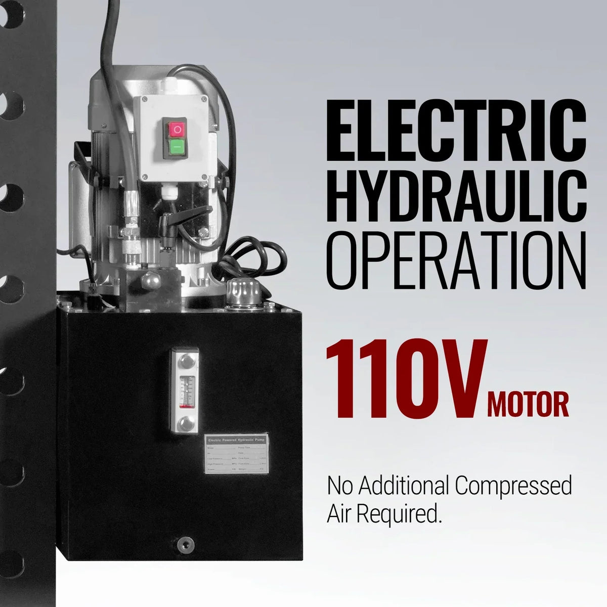 100 Ton H-Frame Electric Hydraulic Shop Press with Hand Winch, 110V Motor, Fully Welded Steel Frame, Safety Guard, HSP100E
