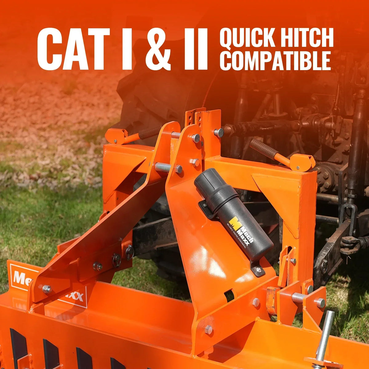 60" Heavy Duty Soil Pulverizer,  Single Spiked Roller,  21 Shanks,  Category 1 and 2,  3 Point Hitch Tractor Attachment,  TSP60