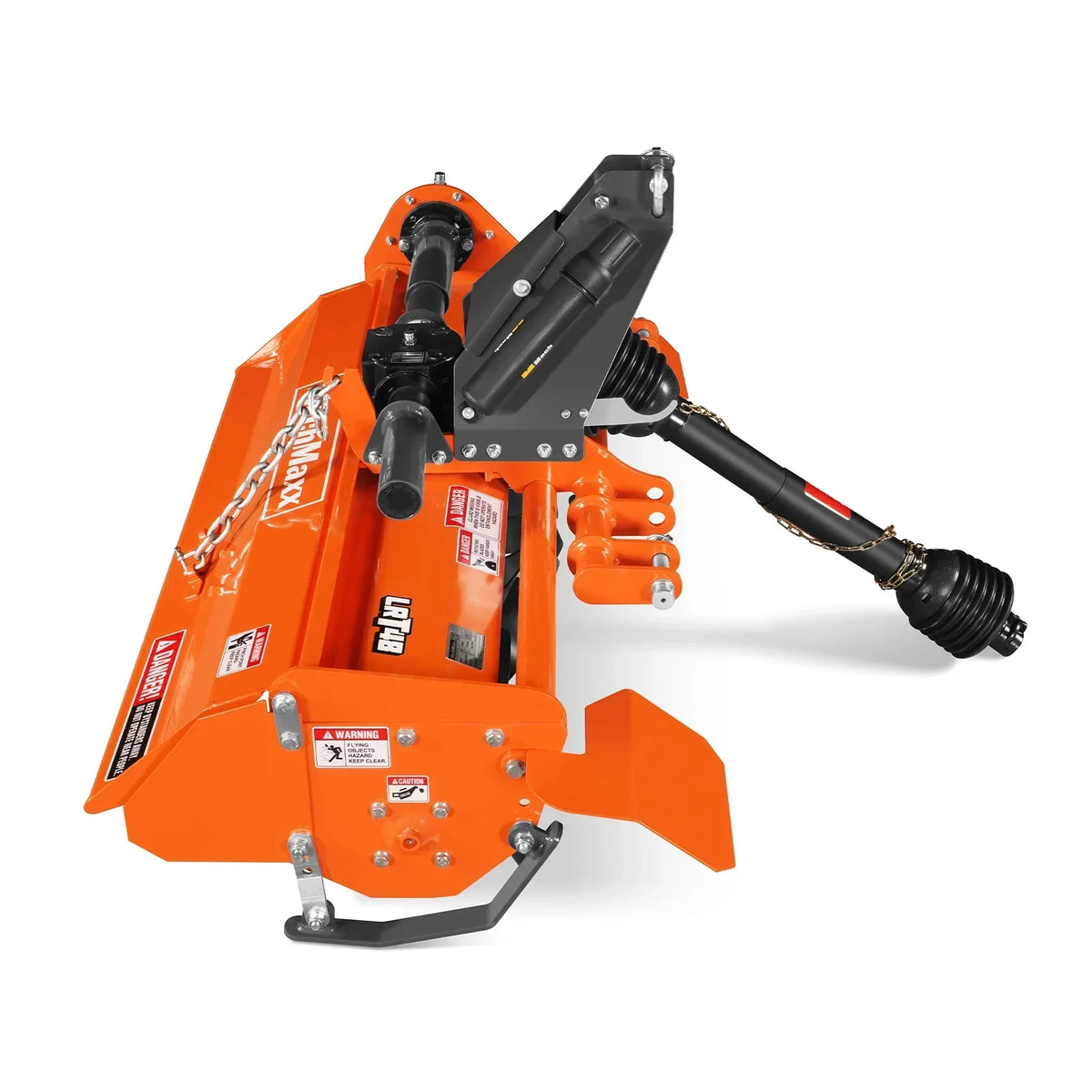 48 in Rotary Tiller,  3 Point Hitch Cat.1,  Chain Drive,  PTO Shaft Included with Shear Bolt,  18-35 HP,  LRT48