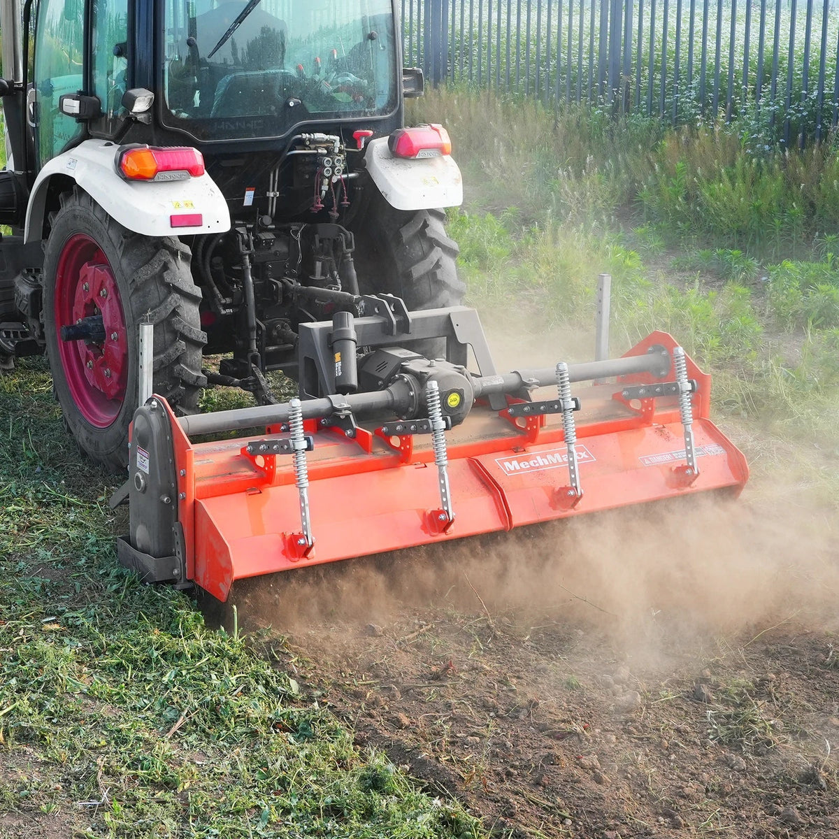90 in Heavy Duty Rotary Tiller,  3 Point Hitch Cat.2,  Gear Drive,  PTO Shaft Included with Slip Clutch,  50-90 HP,  HRT90