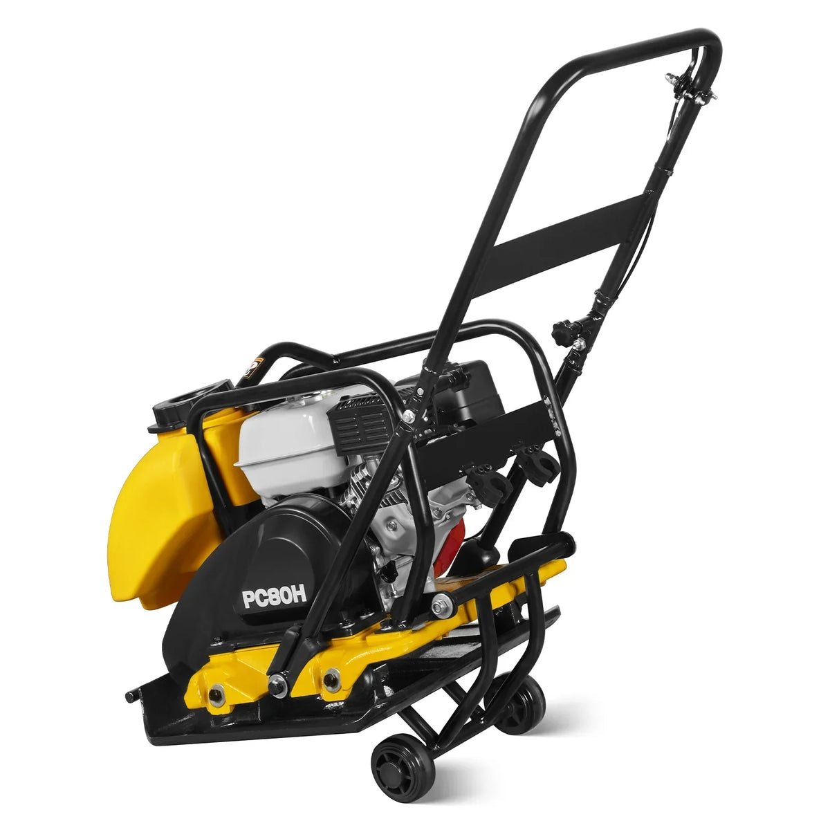 Honda GX160 Vibratory Plate Compactor with Wheel Kit, 3150 lb Centrifugal Force for Soil, Gravel, Asphalt and Paver Base, PC80H