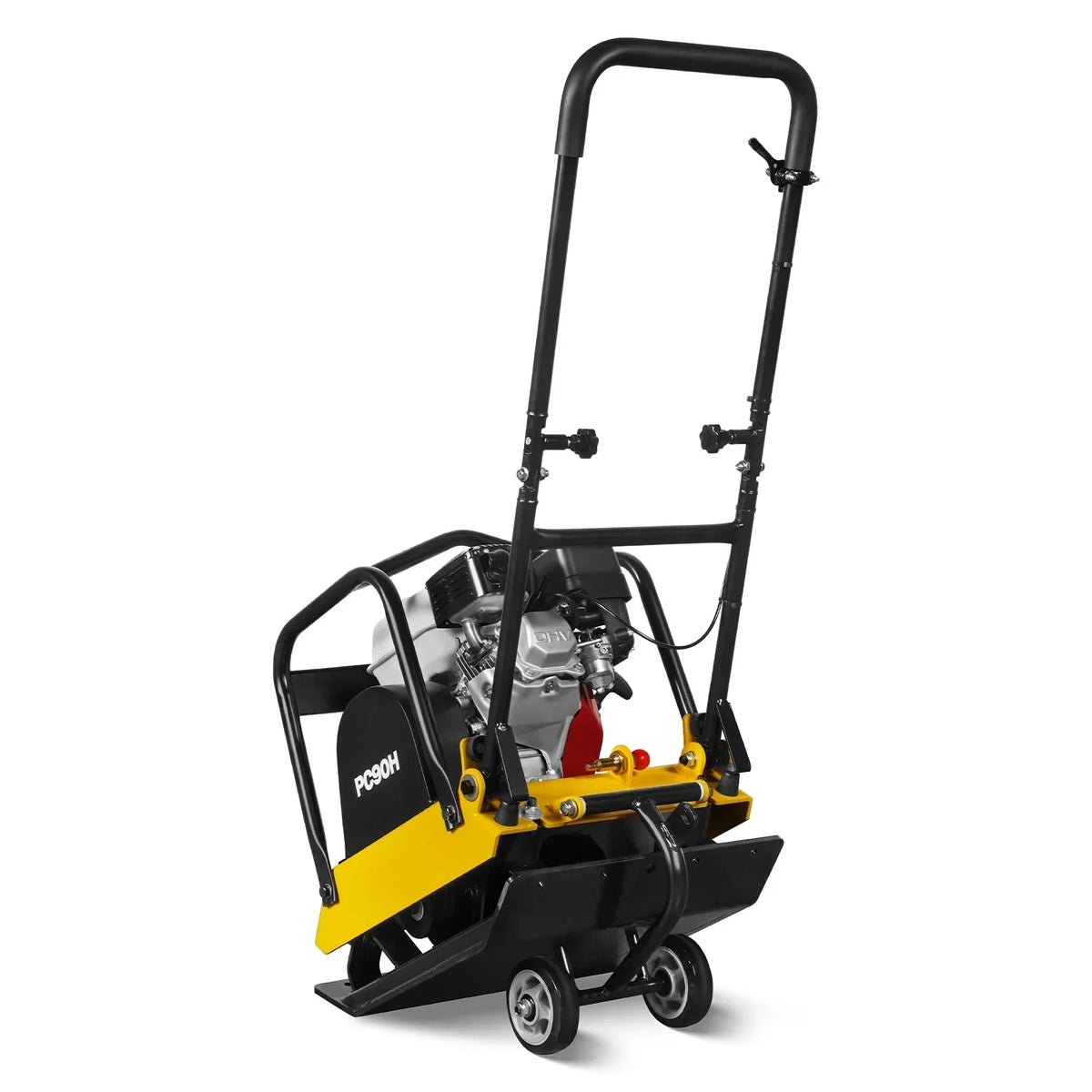 Honda GX160 Vibratory Plate Compactor with Wheel Kit, 3600 lb Centrifugal Force for Soil, Gravel, Asphalt and Paver Base, PC90H