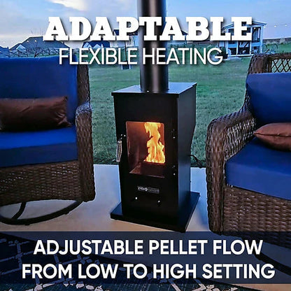 Even Embers Pellet Chiminea, 100 sq. ft., 70,000 BTU