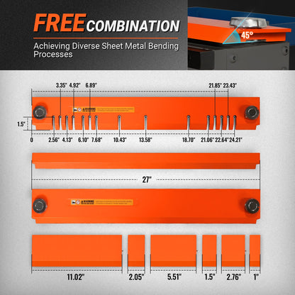 24'' Industrial Magnetic Pan and BOX Heavy Duty Sheet Metal Brake 20 Gauge Capacity Shear Press Brake,  MSMB650E