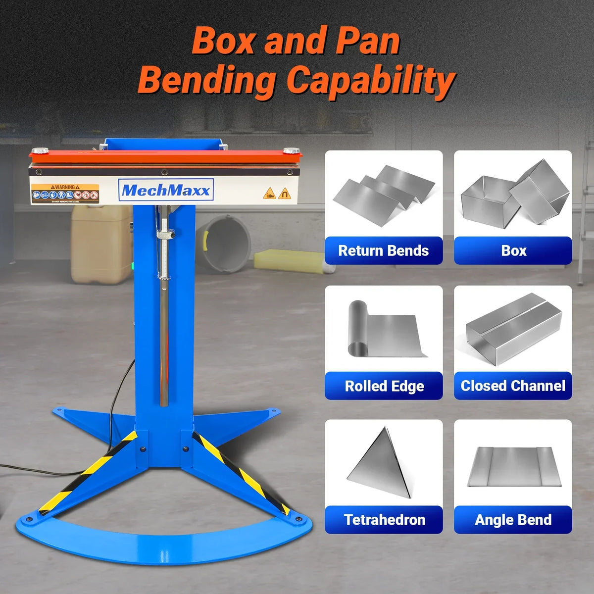 24'' Industrial Magnetic Pan and BOX Heavy Duty Sheet Metal Brake 20 Gauge Capacity Shear Press Brake,  MSMB650E