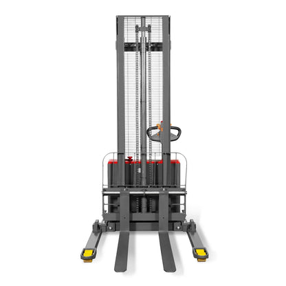 2640lbs Electric Straddle Stacker, 138" Lift,  Adjustable Legs & Forks,  F26-138SLA