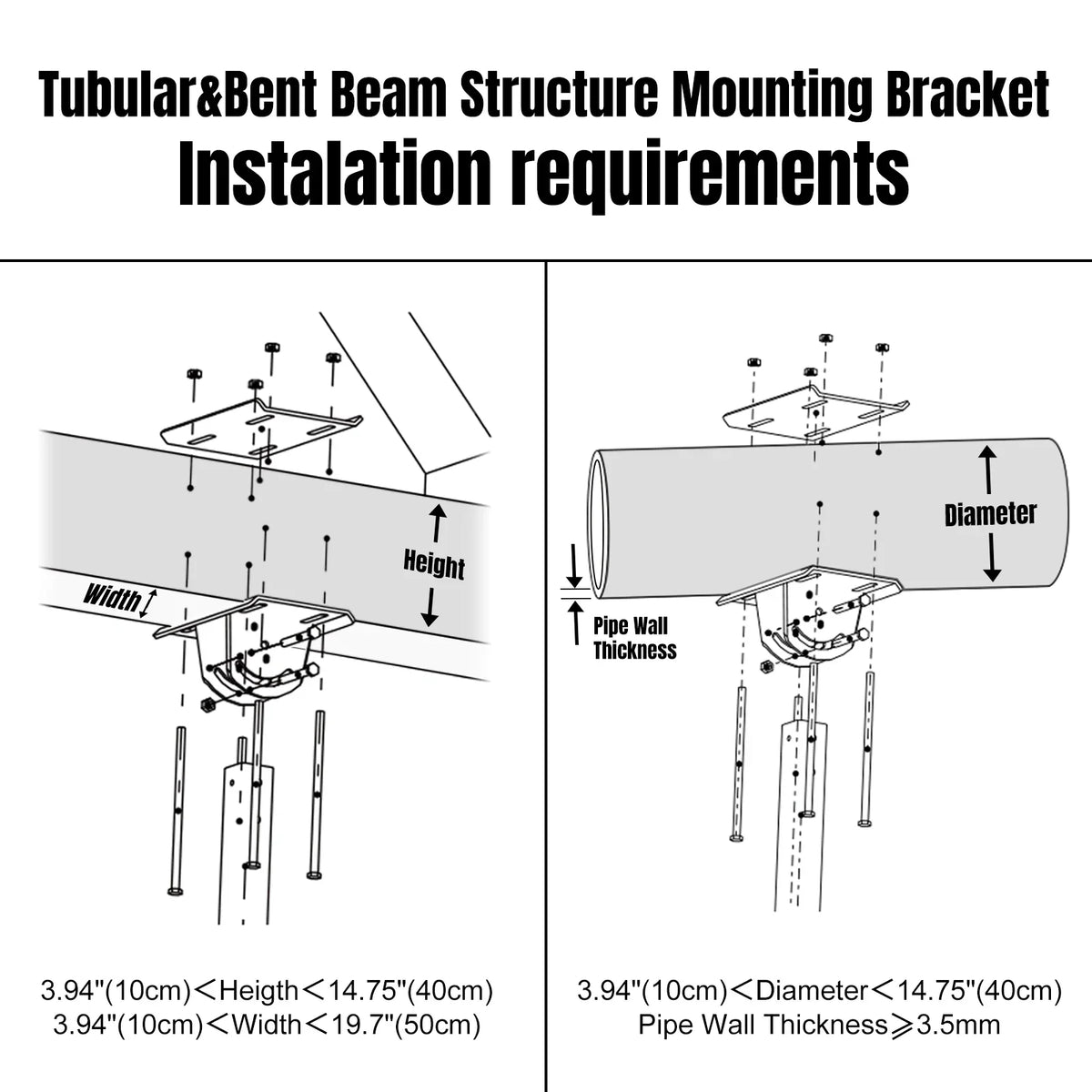 Tubular&Bent Beam Structure Mounting Bracket-Optional Accessory for Installation