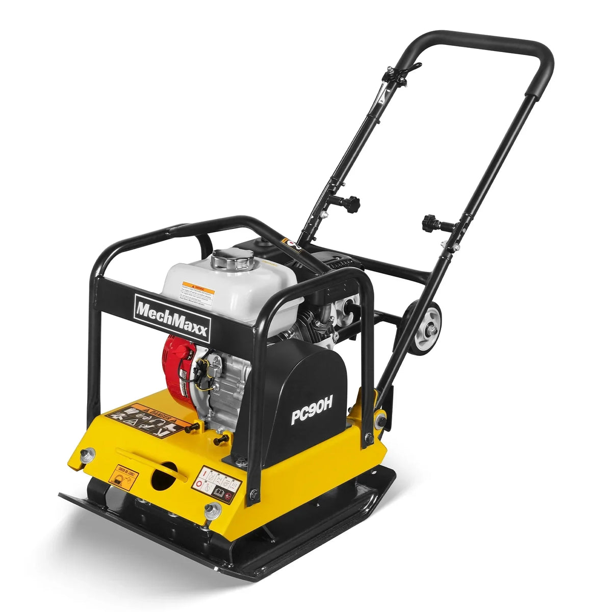 Honda GX160 Vibratory Plate Compactor with Wheel Kit, 3600 lb Centrifugal Force for Soil, Gravel, Asphalt and Paver Base, PC90H