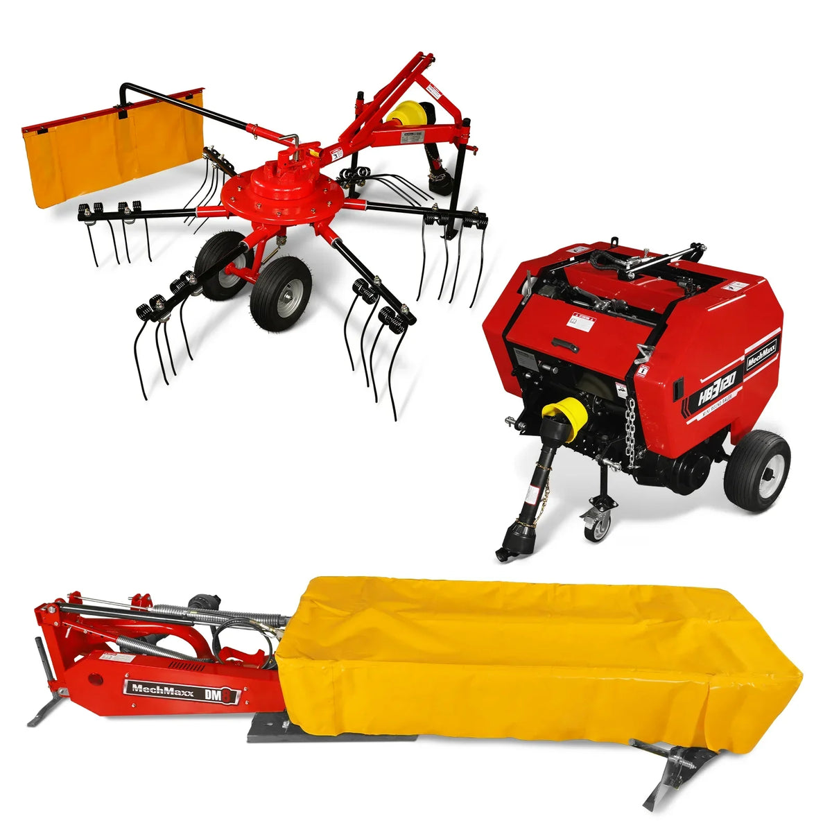Hay Baler & Hay Rake Tedder & Disc Mower Bundle,  HB3120,  HT100,  DM8