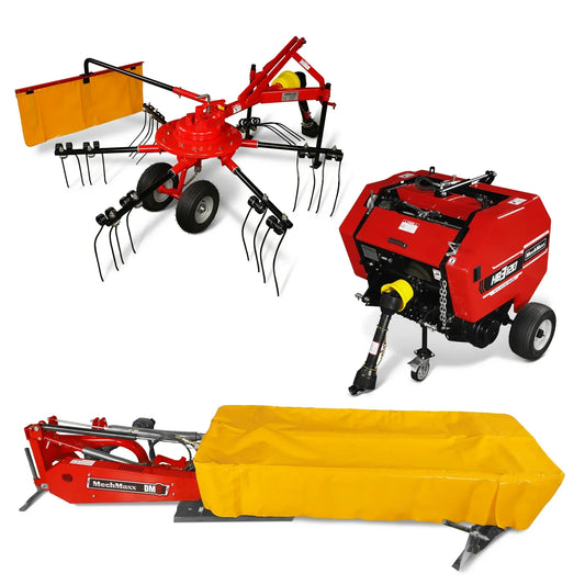 Hay Baler & Hay Rake Tedder & Disc Mower Bundle,  HB3120,  HT100,  DM8