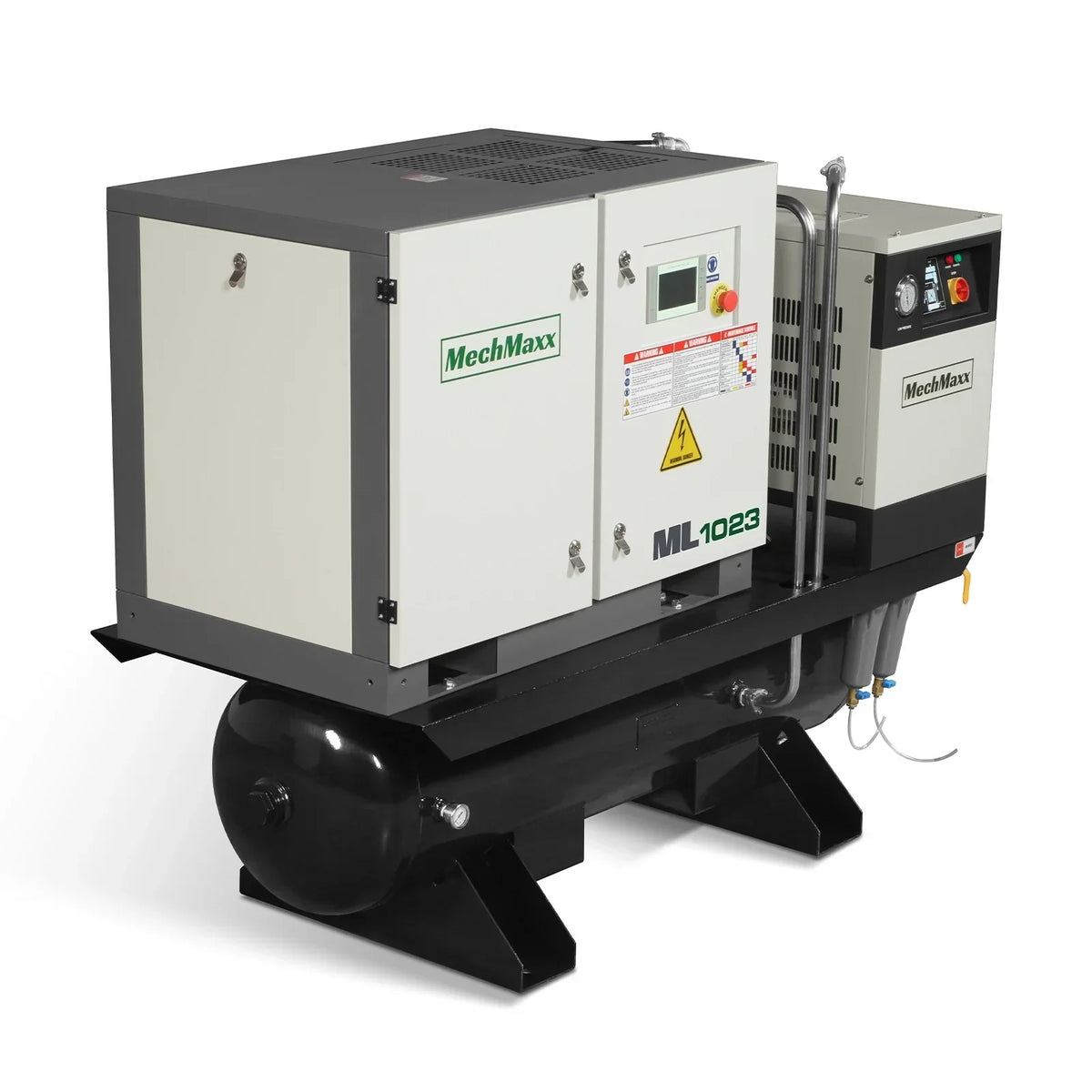 10HP Combined Rotary Screw Air Compressor with Dryer & 66-Gal ASME Tank | 32 CFM,  116 PSI,  230V 3-Phase - Industrial Grade