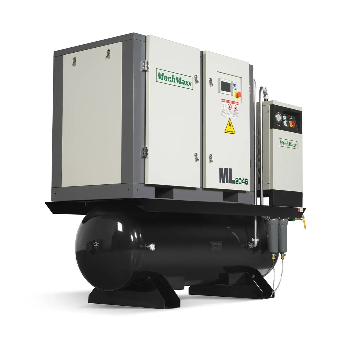 20HP Combined Rotary Screw Air Compressor with Dryer & 105-Gal ASME Tank | 78 CFM,  116 PSI,  460V 3-Phase - Industrial Grade