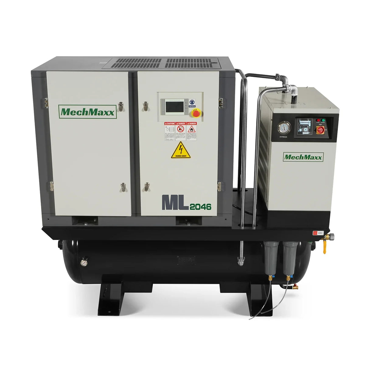 20HP Combined Rotary Screw Air Compressor with Dryer & 105-Gal ASME Tank | 78 CFM,  116 PSI,  460V 3-Phase - Industrial Grade