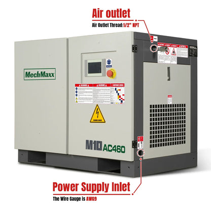 10HP Rotary Screw Air Compressor - 32 CFM,  116 PSI,  460V 3-Phase | Industrial-Grade