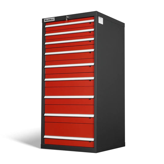 Heavy Duty Modular Drawer Cabinet - 9 Drawer,  59" H x 28.5" W x 28.5" D Tool Storage Organizer,  Steel Construction