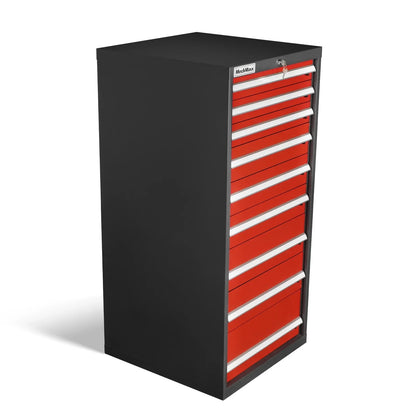 Heavy Duty Modular Drawer Cabinet - 9 Drawer,  59" H x 28.5" W x 28.5" D Tool Storage Organizer,  Steel Construction