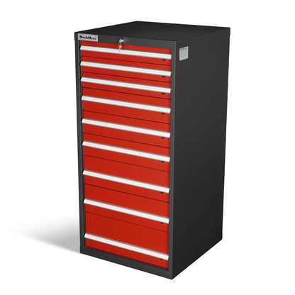 Heavy Duty Modular Drawer Cabinet - 9 Drawer,  59" H x 28.5" W x 28.5" D Tool Storage Organizer,  Steel Construction