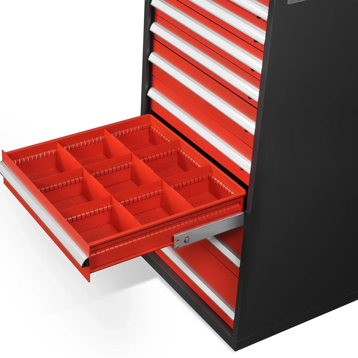 Heavy Duty Modular Drawer Cabinet - 10 Drawer,  59" H x 28.5" W x 28.5" D Tool Storage Organizer,  Steel Construction
