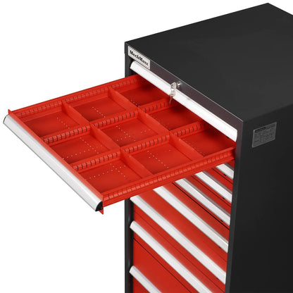 Heavy Duty Modular Drawer Cabinet - 10 Drawer,  59" H x 28.5" W x 28.5" D Tool Storage Organizer,  Steel Construction