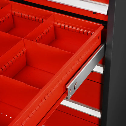 Heavy Duty Modular Drawer Cabinet - 11 Drawer,  59" H x 28.5" W x 28.5" D Tool Storage Organizer,  Steel Construction