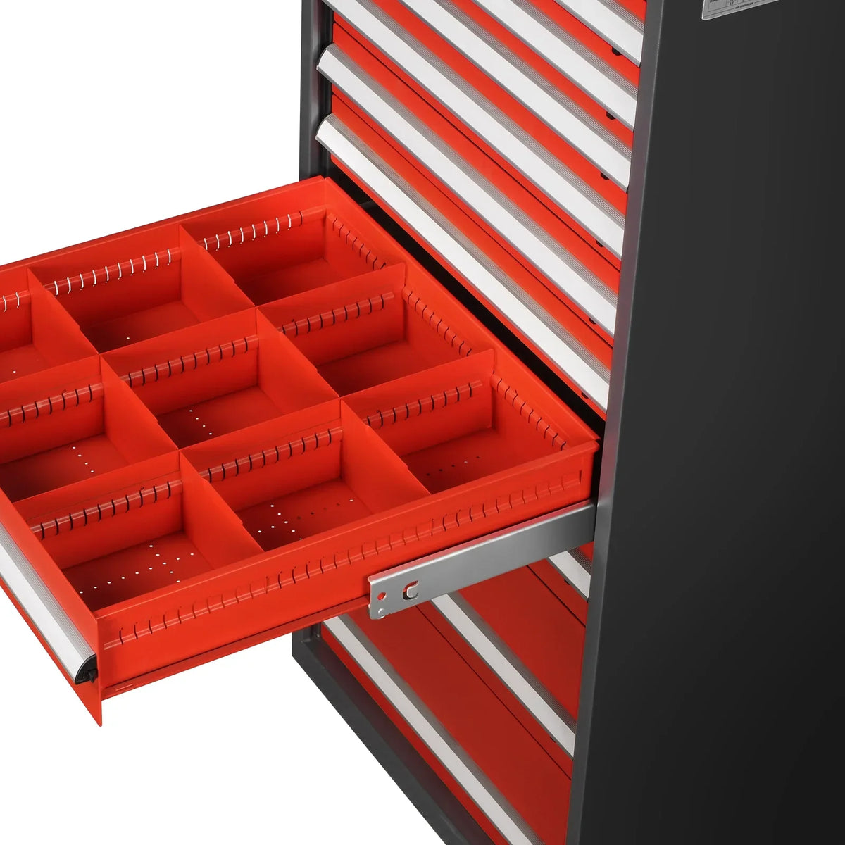 Heavy Duty Modular Drawer Cabinet - 11 Drawer,  59" H x 28.5" W x 28.5" D Tool Storage Organizer,  Steel Construction