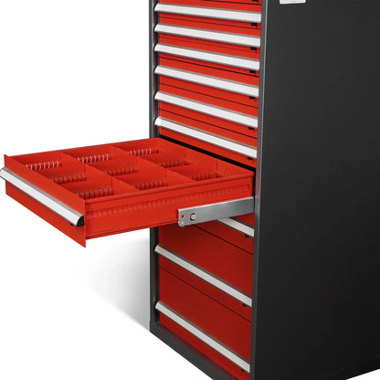 Heavy Duty Modular Drawer Cabinet - 11 Drawer,  59" H x 28.5" W x 28.5" D Tool Storage Organizer,  Steel Construction
