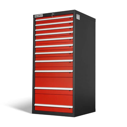 Heavy Duty Modular Drawer Cabinet - 11 Drawer,  59" H x 28.5" W x 28.5" D Tool Storage Organizer,  Steel Construction