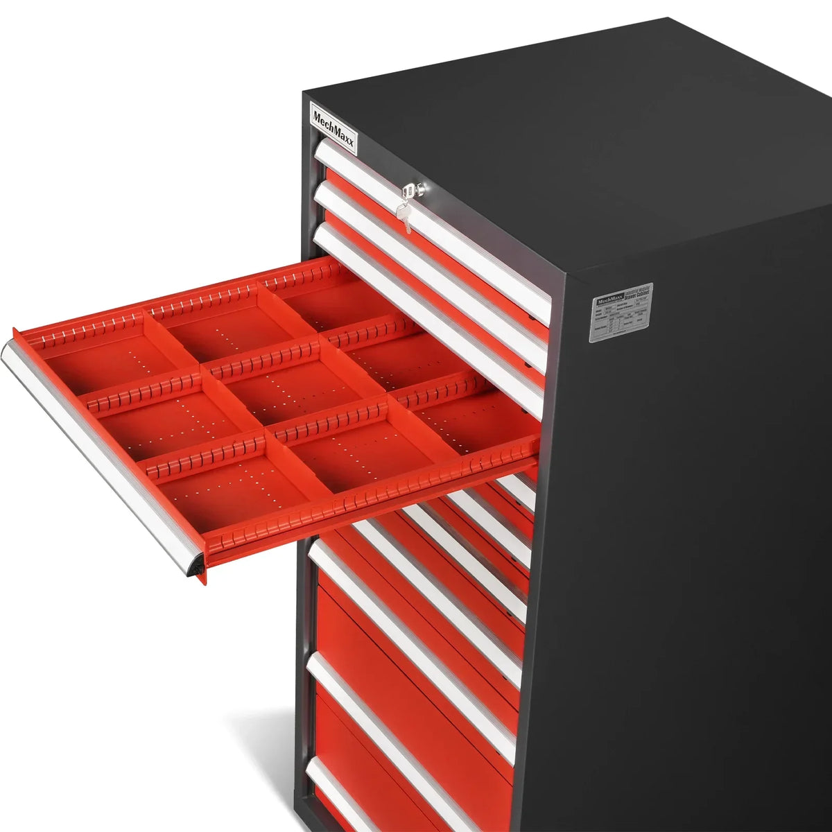 Heavy Duty Modular Drawer Cabinet - 11 Drawer,  59" H x 28.5" W x 28.5" D Tool Storage Organizer,  Steel Construction