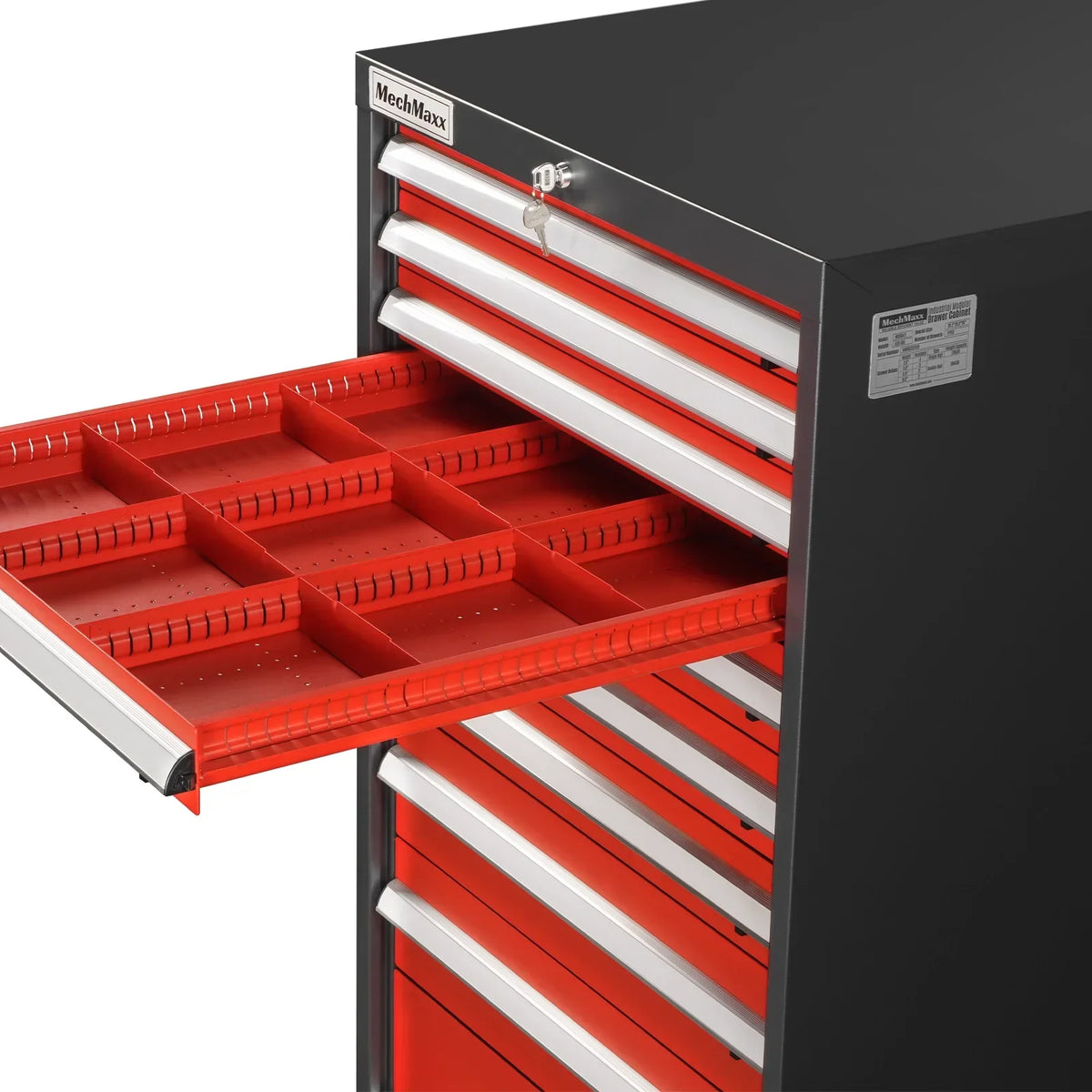 Heavy Duty Modular Drawer Cabinet - 11 Drawer,  59" H x 28.5" W x 28.5" D Tool Storage Organizer,  Steel Construction