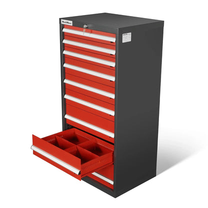 Heavy Duty Modular Drawer Cabinet – 9 Drawer, 59" H x 28.5" W x 22.5" D Tool Storage Organizer, Steel Construction
