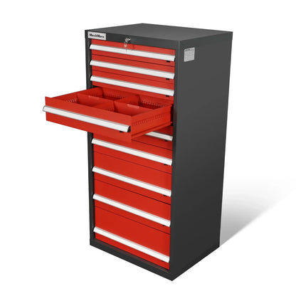 Heavy Duty Modular Drawer Cabinet – 9 Drawer, 59" H x 28.5" W x 22.5" D Tool Storage Organizer, Steel Construction