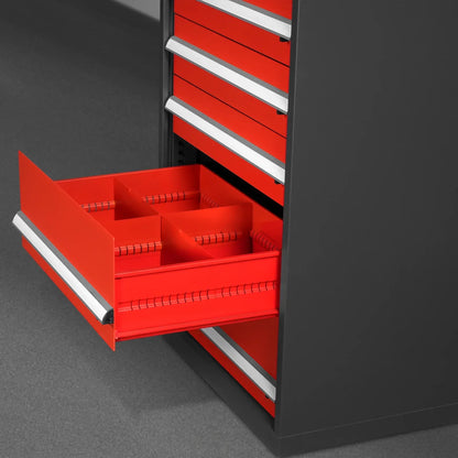 Heavy Duty Modular Drawer Cabinet - 11 Drawer 59" H x 28.5" W x 22.5" D Tool Storage Organizer,  Steel Construction