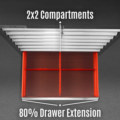 Heavy Duty Modular Drawer Cabinet - Drawer,  59" H x 28.5" W x 22.5" D Tool Storage Organizer,  Steel Construction