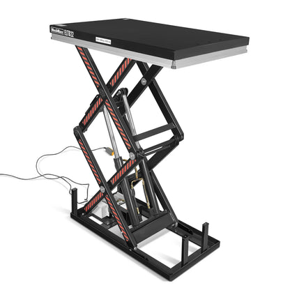 2200 lbs Capacity Stationary Electric Hydraulic Double Scissor Lift Table - 51.2" x 32.3" Platform,  70.1" Lift Height,  UL Certified Motor,  ELTD22
