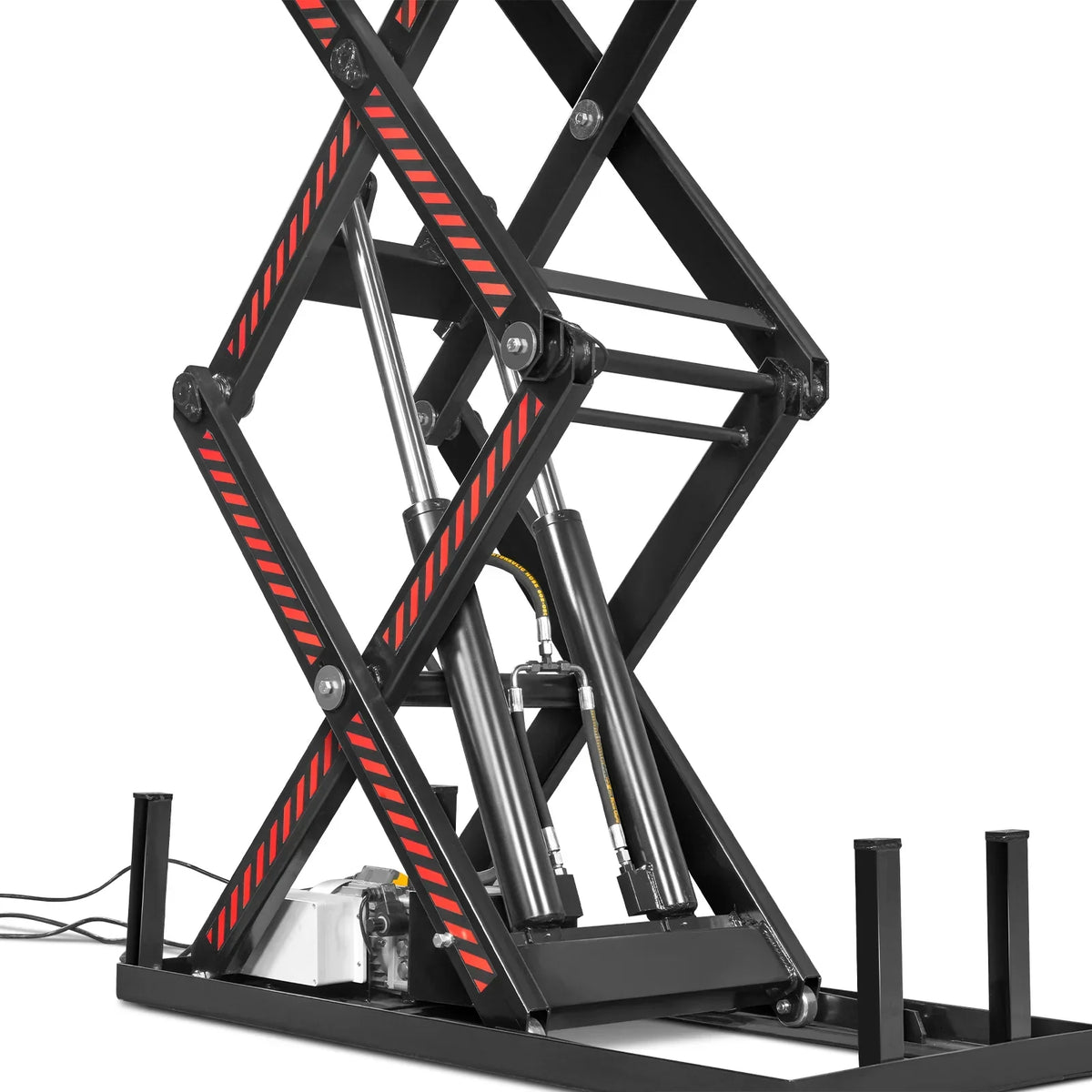 2200 lbs Capacity Stationary Electric Hydraulic Double Scissor Lift Table - 51.2" x 32.3" Platform,  70.1" Lift Height,  UL Certified Motor,  ELTD22
