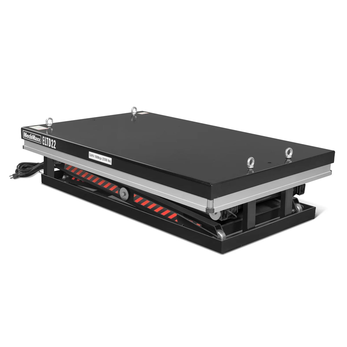 2200 lbs Capacity Stationary Electric Hydraulic Double Scissor Lift Table - 51.2" x 32.3" Platform,  70.1" Lift Height,  UL Certified Motor,  ELTD22
