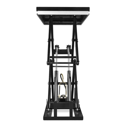 2200 lbs Capacity Stationary Electric Hydraulic Double Scissor Lift Table - 51.2" x 32.3" Platform,  70.1" Lift Height,  UL Certified Motor,  ELTD22