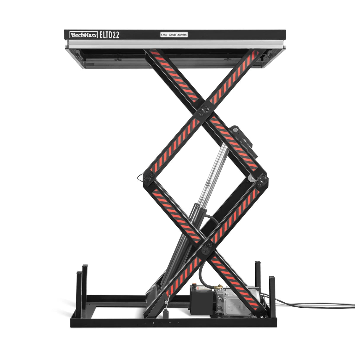 2200 lbs Capacity Stationary Electric Hydraulic Double Scissor Lift Table - 51.2" x 32.3" Platform,  70.1" Lift Height,  UL Certified Motor,  ELTD22