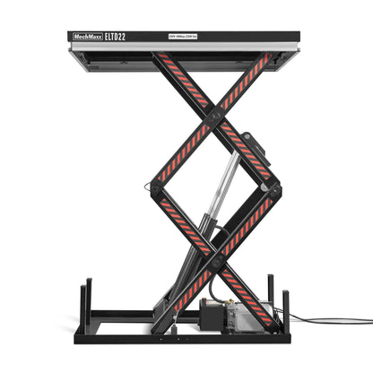 2200 lbs Capacity Stationary Electric Hydraulic Double Scissor Lift Table - 51.2" x 32.3" Platform,  70.1" Lift Height,  UL Certified Motor,  ELTD22