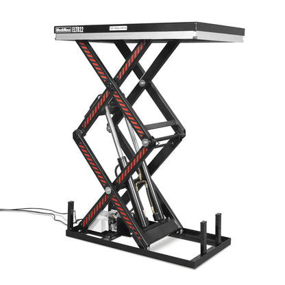 2200 lbs Capacity Stationary Electric Hydraulic Double Scissor Lift Table - 51.2" x 32.3" Platform,  70.1" Lift Height,  UL Certified Motor,  ELTD22