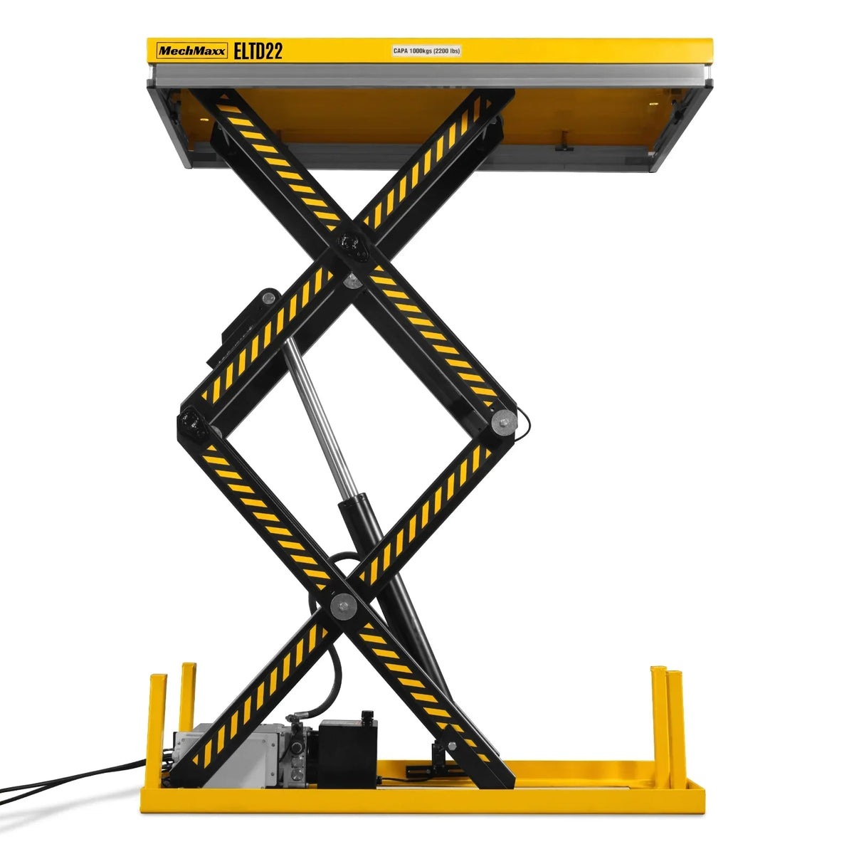 2200 lbs Capacity Stationary Electric Hydraulic Double Scissor Lift Table - 51.2" x 32.3" Platform,  70.1" Lift Height,  UL Certified Motor,  ELTD22