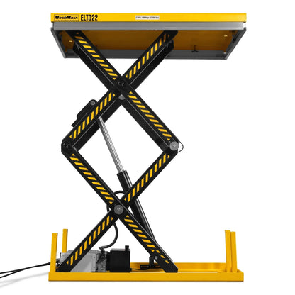 2200 lbs Capacity Stationary Electric Hydraulic Double Scissor Lift Table - 51.2" x 32.3" Platform,  70.1" Lift Height,  UL Certified Motor,  ELTD22