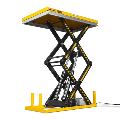 2200 lbs Capacity Stationary Electric Hydraulic Double Scissor Lift Table - 51.2" x 32.3" Platform,  70.1" Lift Height,  UL Certified Motor,  ELTD22
