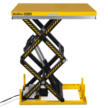 2200 lbs Capacity Stationary Electric Hydraulic Double Scissor Lift Table - 51.2" x 32.3" Platform,  70.1" Lift Height,  UL Certified Motor,  ELTD22