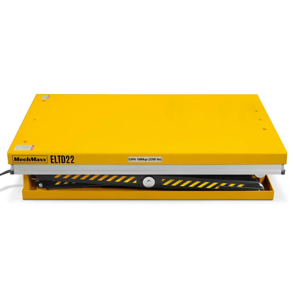 2200 lbs Capacity Stationary Electric Hydraulic Double Scissor Lift Table - 51.2" x 32.3" Platform,  70.1" Lift Height,  UL Certified Motor,  ELTD22